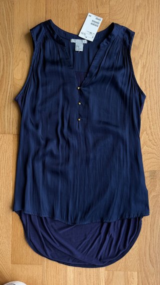 Blusa H&M sin mangas azul marino Talla XS
