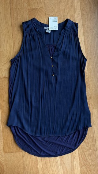 Blusa H&M sin mangas azul marino Talla XS