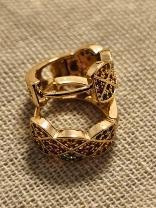 Pendientes Aro Chapados Oro 18k Multicolor