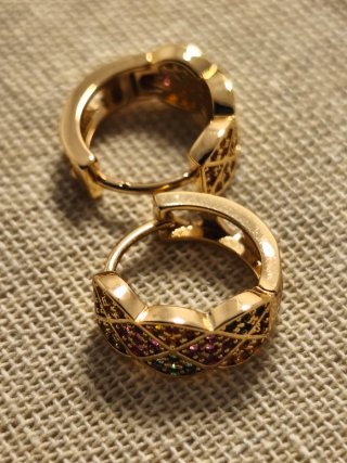 Pendientes Aro Chapados Oro 18k Multicolor