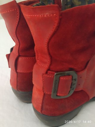 Botines piel Fly London rojos talla 41