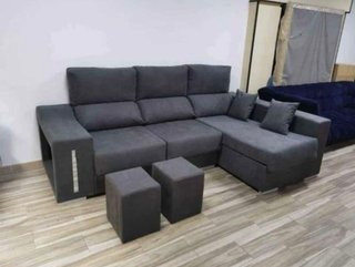 Hermoso Sofa con arcon y Puff Nuevo! 3 COLORES