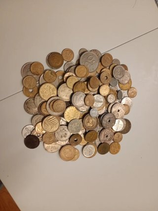 Lote Monedas Españolas Variadas unos 400 grm