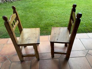 Conjunto 2 Sillas Madera Maciza Rústicas