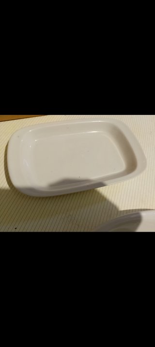 Mini bandeja porcelana con asas + plato