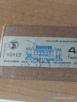 Billete Tranvía 1970