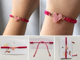 Pulsera Corazón Miyuki Hecha a Mano