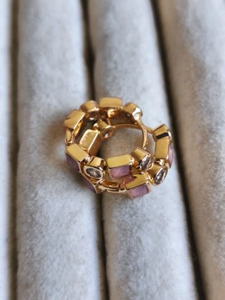Pendientes Chapados Oro 18k Rosa y Circonita