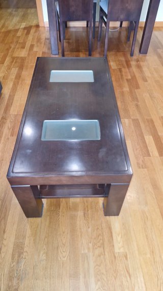 Mueble salón, mesa centro y mesa comedor con silla