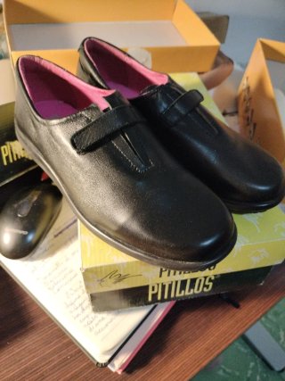Zapatos Pitillos Talla 37 Niña Negros