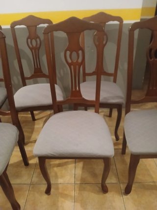 Juego de 6 sillas de comedor de madera