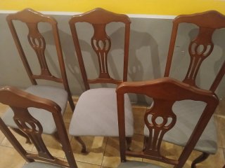Juego de 6 sillas de comedor de madera