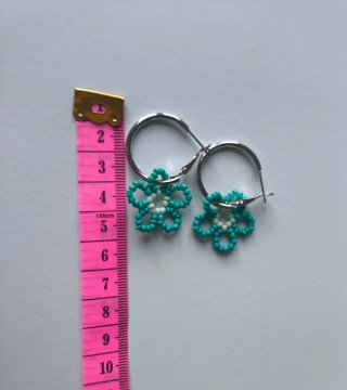 Conjunto collar y pendientes flor menta