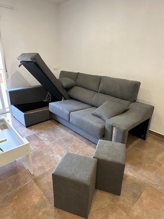 Hermoso Sofa con arcon y Puff Nuevo! 3 COLORES
