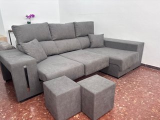 Hermoso Sofa con arcon y Puff Nuevo! 3 COLORES