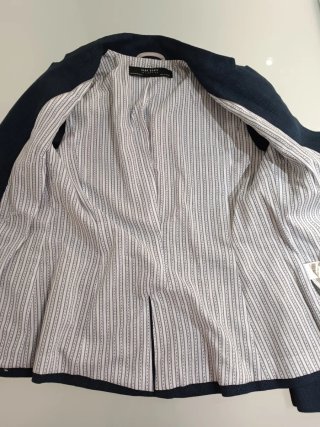 Zara blazer Lino e Cotone Blu Navy XS