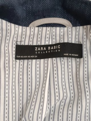 Zara blazer Lino e Cotone Blu Navy XS