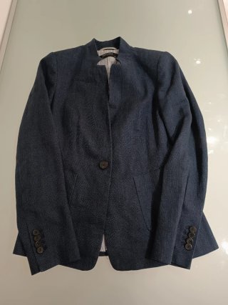 Zara blazer Lino e Cotone Blu Navy XS