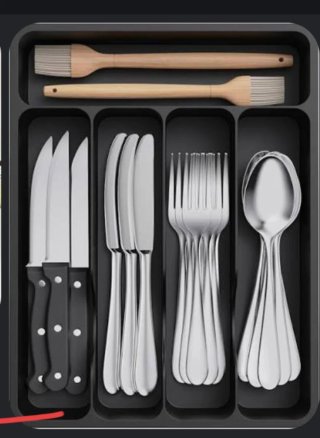 6 Scatole Set di Posate in Legno e Metallo
