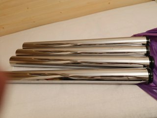 Escritorio madera cristal patas extensibles