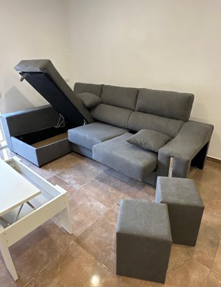 Hermoso Sofa con arcon y Puff Nuevo! 3 COLORES!