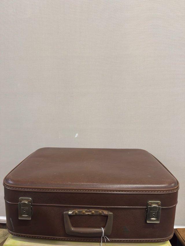 Maletín Cuero Marrón Vintage Hebillas Llave 60s