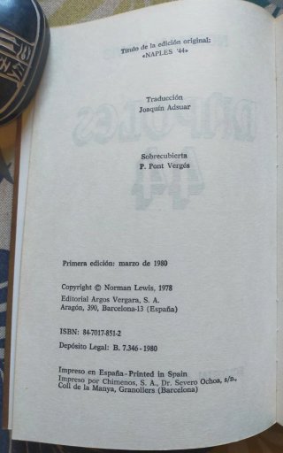 1* edición. Nápoles 44. Norman Lewis.
