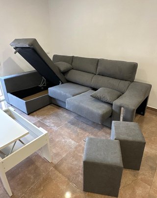 Hermoso Sofa con arcon y Puff Nuevo! 3 COLORES!