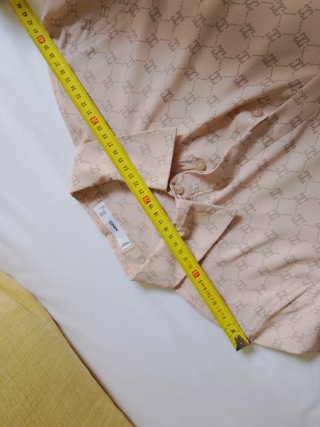 Camisa Mango Beige Estampada