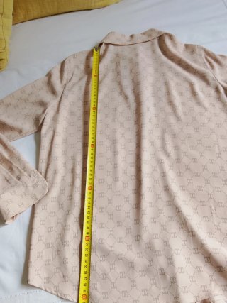 Camisa Mango Beige Estampada