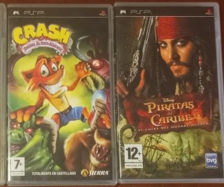 2 Juegos PSP: Crash & Piratas del Caribe