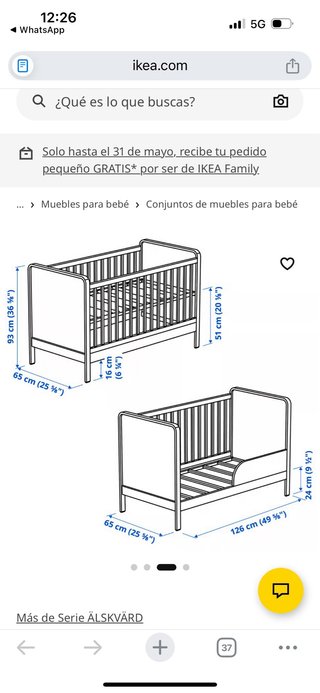 Muebles Bebé ÄLSKVÄRD: Cuna y Cambiador