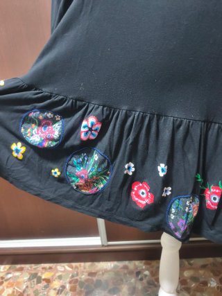 Vestido Desigual Negro Talla L