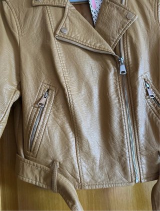 Cazadora polipiel marrón Talla M