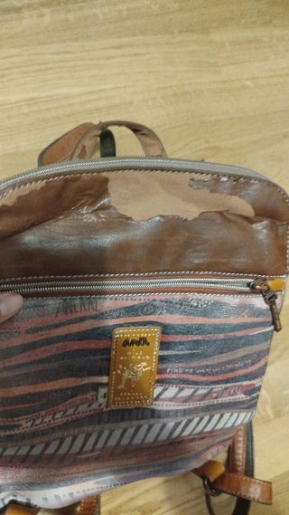 Bolso Anekke Cuero Animales Beige Marrón