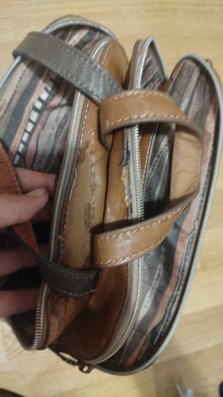 Bolso Anekke Cuero Animales Beige Marrón
