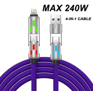 Cable Carga Rápida 240W 4 en 1 Reforzado