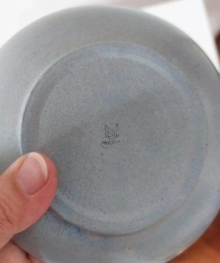 Set 6 Tazze da caffè e Piattini gres Ceramica Blu