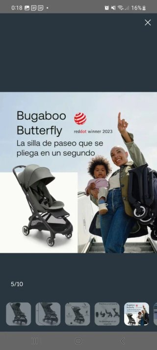 Silla Bugaboo Butterfly NUEVA + barra