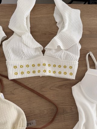 Set bikini e costumi da bagno beige/bianco