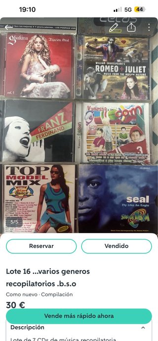 Lote 16 “”CDs Recopilatorios Varios Géneros””