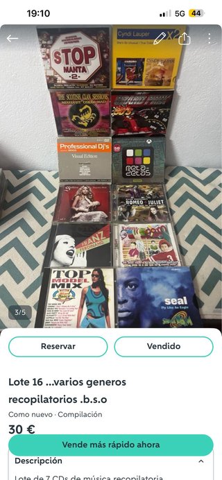 Lote 16 “”CDs Recopilatorios Varios Géneros””