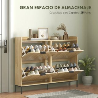 Zapatero de madera y metal