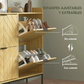 Zapatero de madera y metal