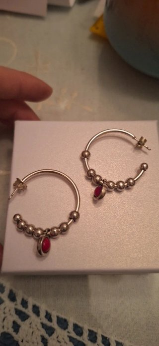 Pendientes Aro Plata con Bolas y cristal de murano