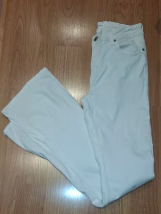 Pantalón campana blanco Mango