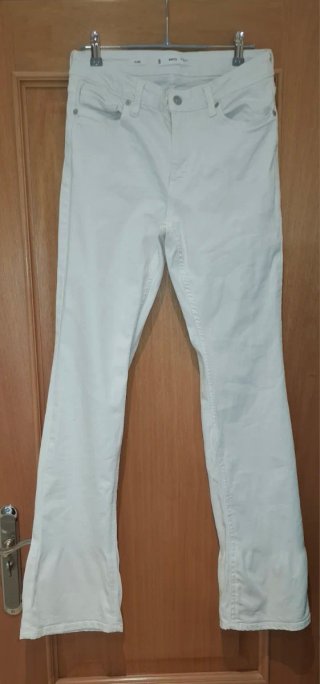 Pantalón campana blanco Mango