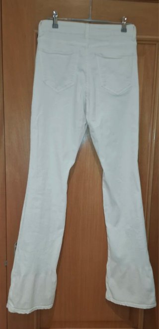 Pantalón campana blanco Mango