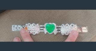 Pulsera princesa corazón verde disfraz NUEVO