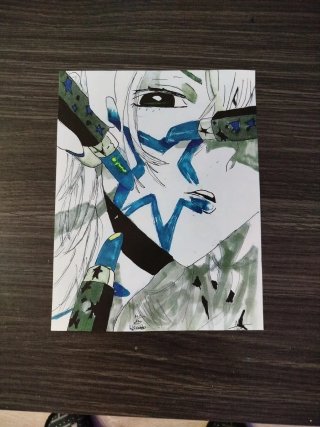 Impresión de dibujo original de anime período azul